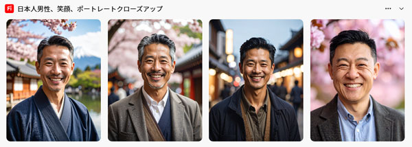 4枚とも「50代」を外す前よりも少し若くなった画像。写真のようにリアル