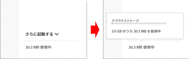 現在の使用容量