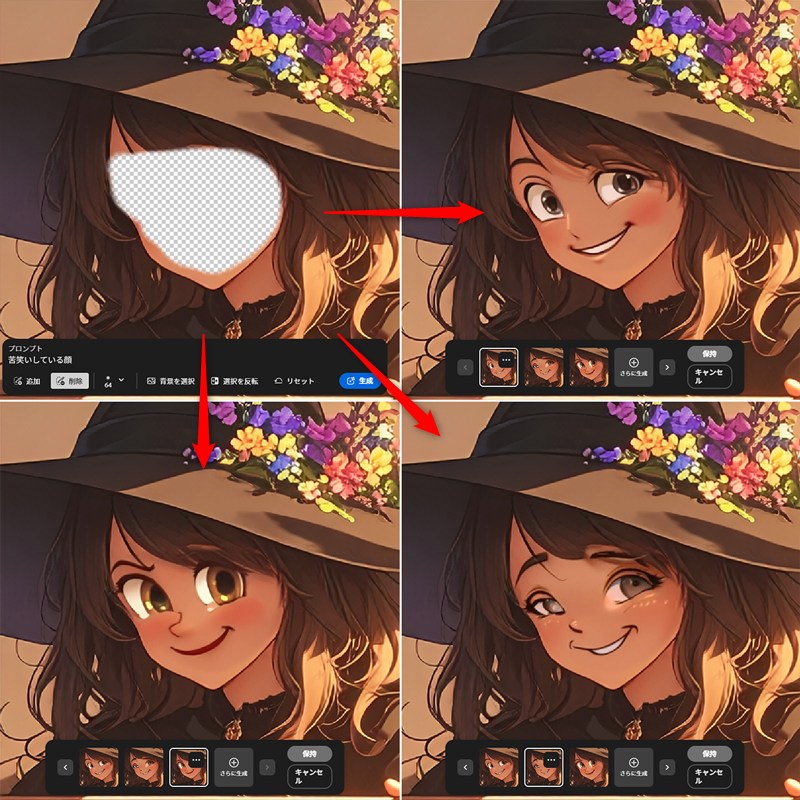 3つとも変顔になってしまった。